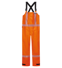 Lac-Mac Women's Overall, 706FWAA: High-visibility FR/ARC rated orange coverall with reflective stripes and black adjustable shoulder straps, shown on a white background.