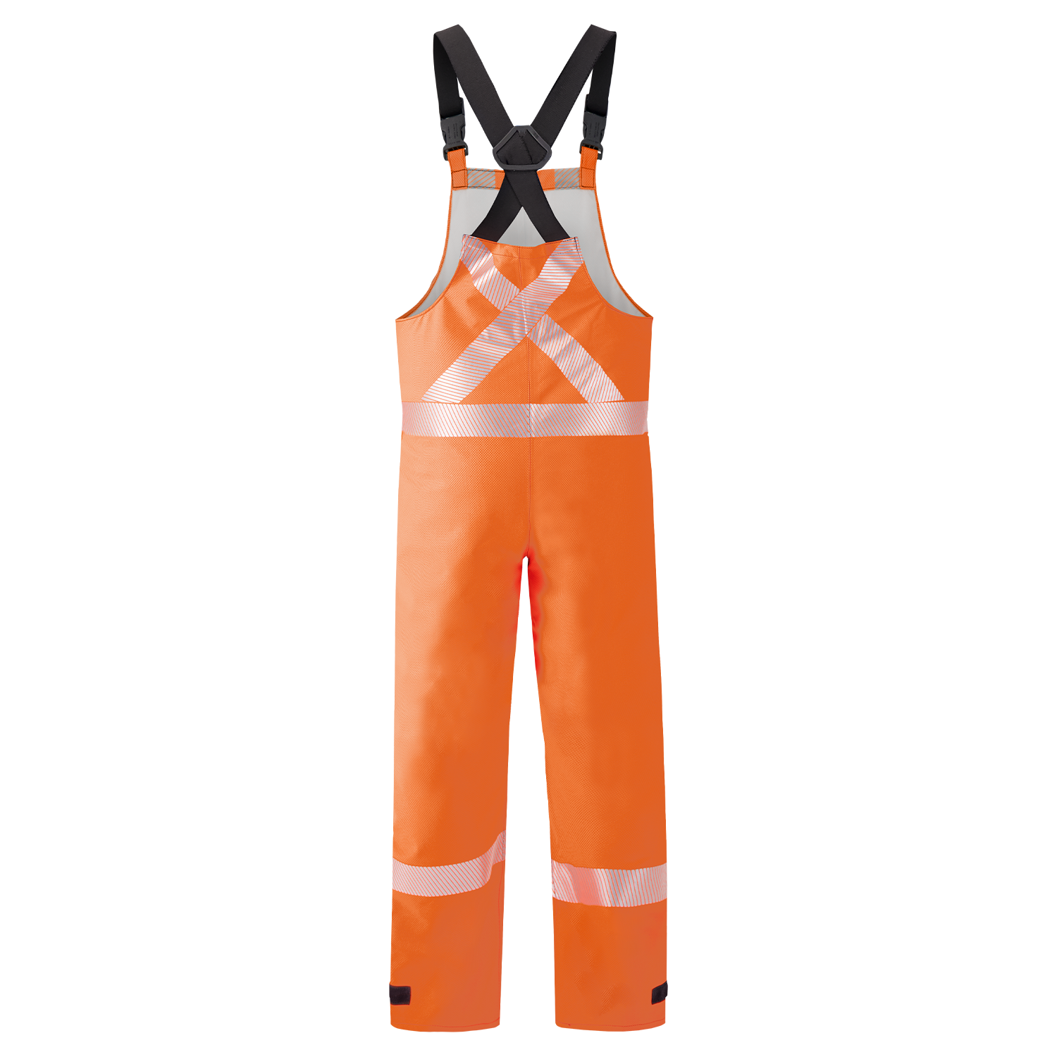 Lac-Mac Multi-Haz Protective Overall 706ZABJ for flammable liquid chemical hazards features high-visibility orange GORE-TEX PYRAD, black shoulder straps, reflective white strips, and arc-flash rated PPE on a plain white background.