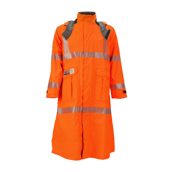 Duster Coat, High-Visibility Orange, FR/ARC Rated, US Markings