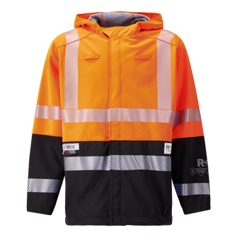Colour Block High-Vis Orange/Black Jacket made with PYRAD® WINDSTOPPER®, by GORE