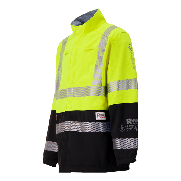 Colour Block High-Vis Yellow/Black Jacket made with PYRAD