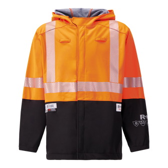 Colour Block High-Vis Orange/Black Jacket made with PYRAD® WINDSTOPPER® by GORE-