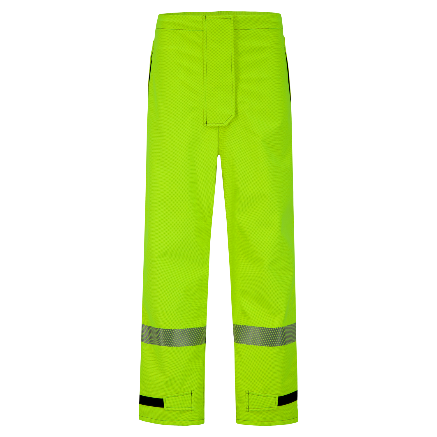 Bright high-visibility yellow **Pant, High-Visibility FR/ARC Rated, Canadian Markings, Regular, 710F-AF** from **Lac-Mac, Limited**, classified as PPE Category 3, feature reflective stripes around the lower leg area and offer FR ARC-Flash rated protection.