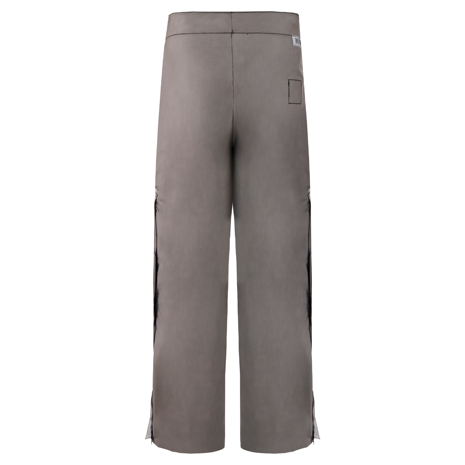 Back view of Lac-Mac 710MA Aluminized Protective Pant for molten and heat protection, in gray, featuring a right-side small rectangular pocket and side seam detailing.