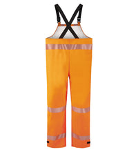 Lac-Mac, Limited's Multi-Haz Protective Overall 706ZABH offers high-visibility orange safety with reflective silver stripes, black suspenders, and liquid chemical splash protection, complying with NFPA 1990 certification standards.