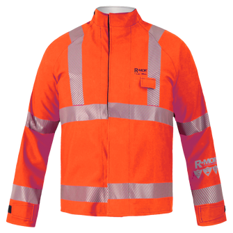 High-Visibility Chemical Splash Protective Jacket with US Reflective Markings, f