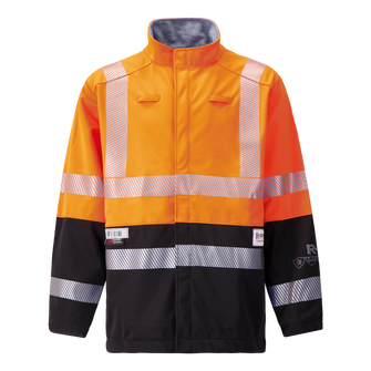 Colour Block High-Vis Orange/Black Jacket made with PYRAD® WINDSTOPPER by GORE-T
