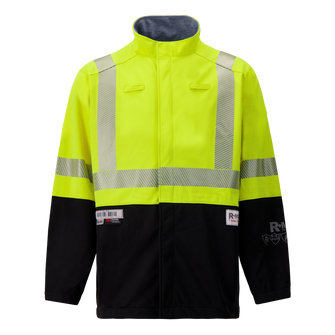Colour Block High-Vis Yellow/Black Women's Jacket made with PYRAD® WINDSTOPPER® 