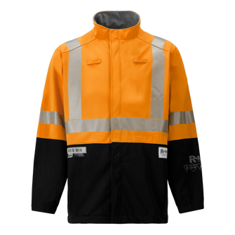 Colour Block High-Vis Orange/Black Women's Jacket made with PYRAD® WINDSTOPPER® 
