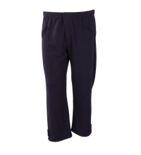 The Lac-Mac Limited Women's Fleece Pant Liner, Regular (710FWAL) features an elastic waist and soft liner for protective wear, shown in plain black with side pockets against a white background.