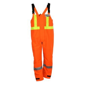 Bib Overall, Canadian Reflective Markings (Yellow/Silver), High-Visibility Orange