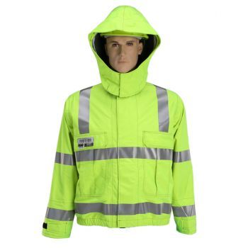 Jacket, Detachable Hood, U.S. Reflective Markings (Silver), High-Visibility Yellow