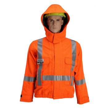 Jacket, Detachable Hood, Canadian Reflective Markings (Silver), High-Visibility Orange