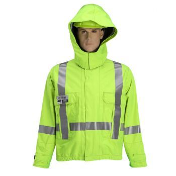 Jacket, Detachable Hood, Canadian Reflective Markings (Silver), High-Visibility Yellow